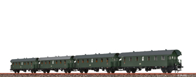  46779 - H0 - 4-tlg. Set Personenwagen Wendezug mit Befehlswagen, DB, Ep. III - mit Beleuchtung